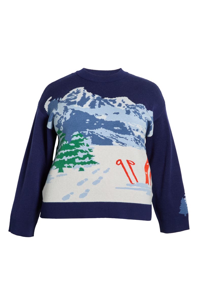 SUGARLIPS Mystic Mountain Sweater, Alternate, color, Navy Multi