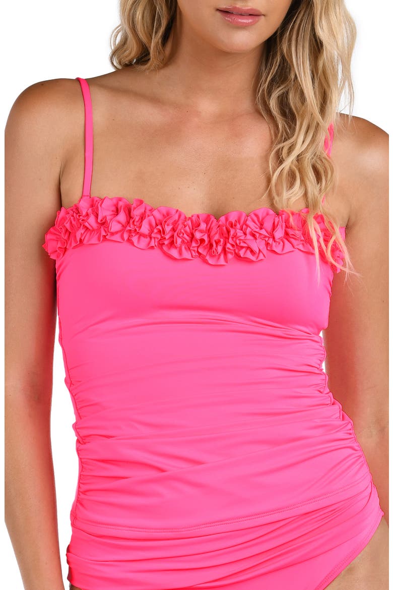 Island Goddess Ruffle Tankini Top, Main, color, BRIGHT PINK