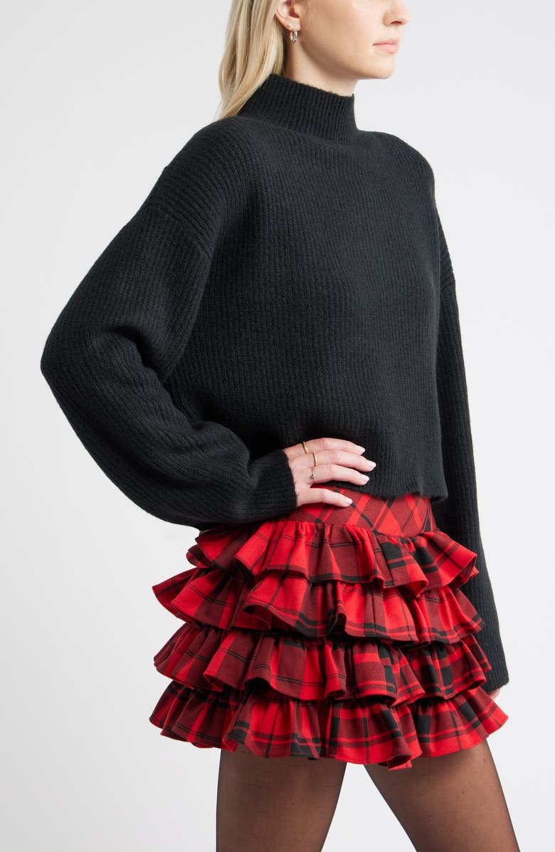 BP. Oversize Cozy Mock Neck Sweater, Alternate, color, Black