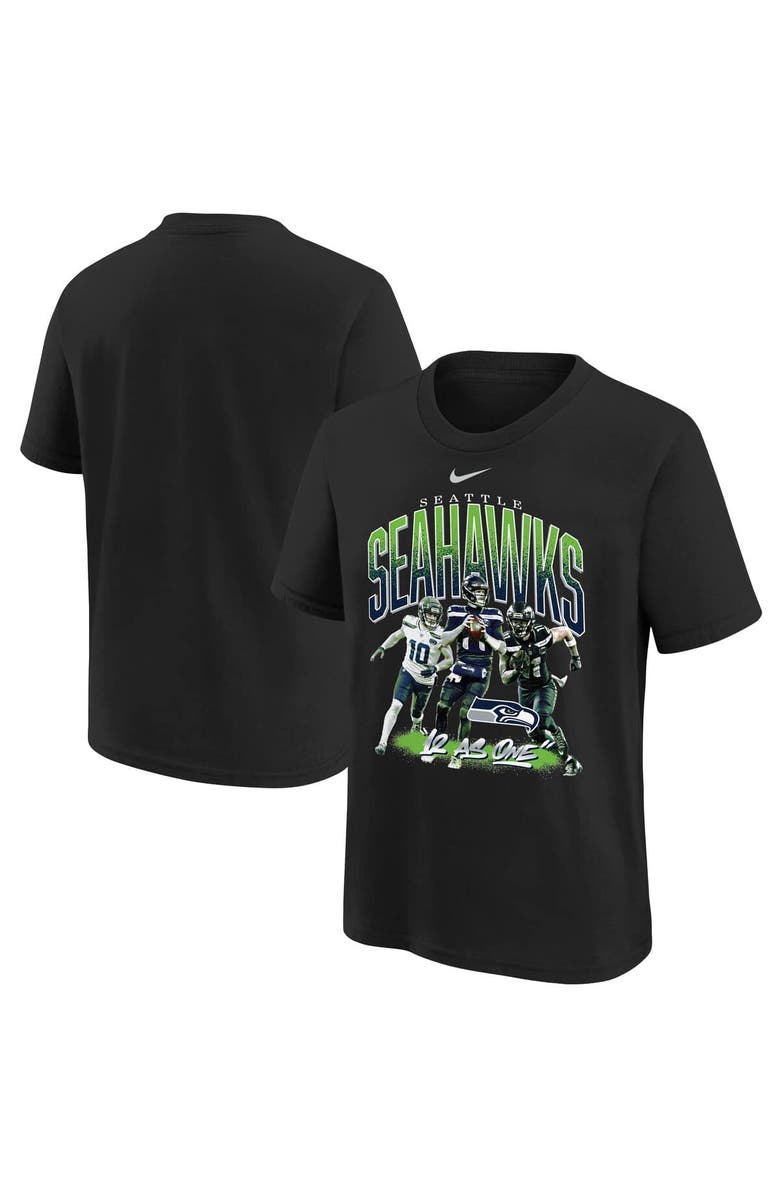 Nike Youth Nike Black Seattle Seahawks 12 As One T-Shirt, Main, color, Black