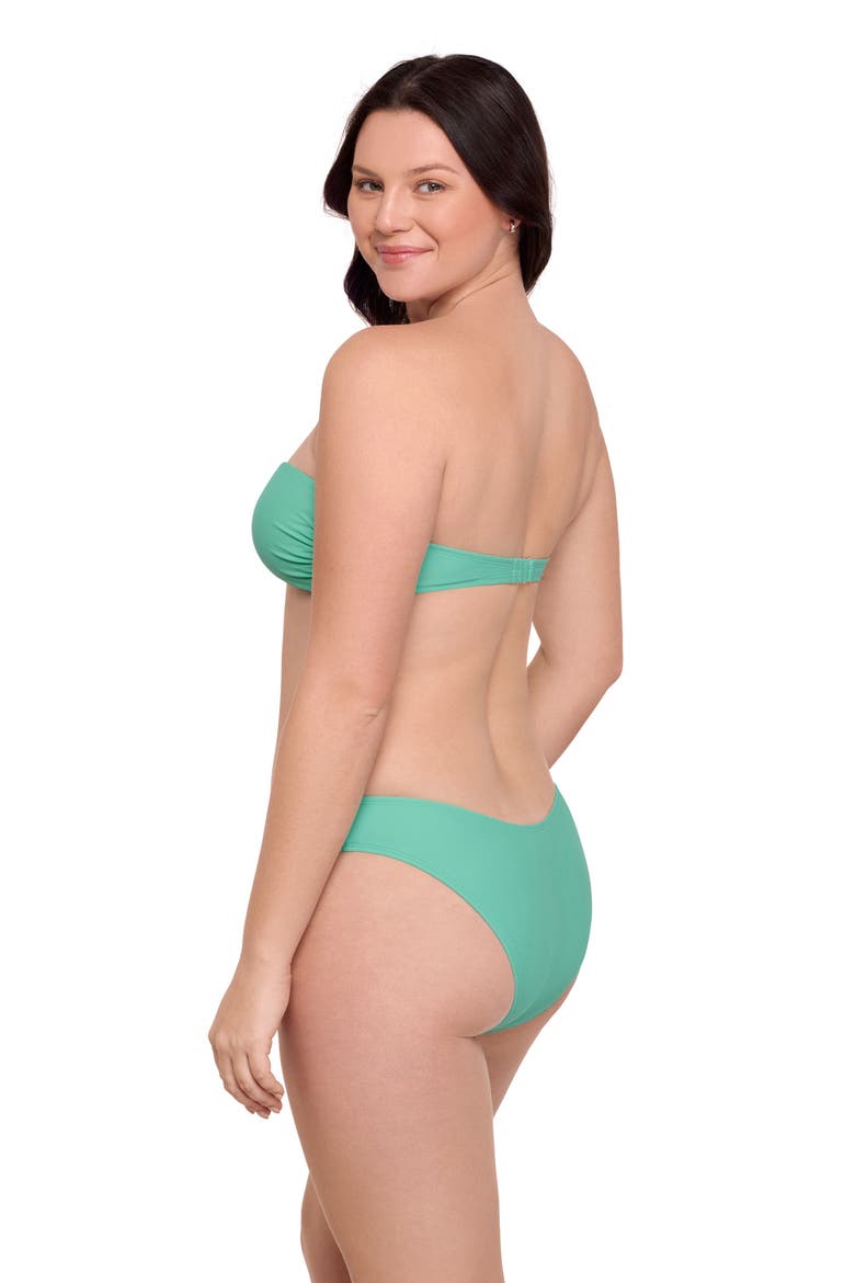 Ring Front Bandeau Bikini Set, Alternate, color, Aqua