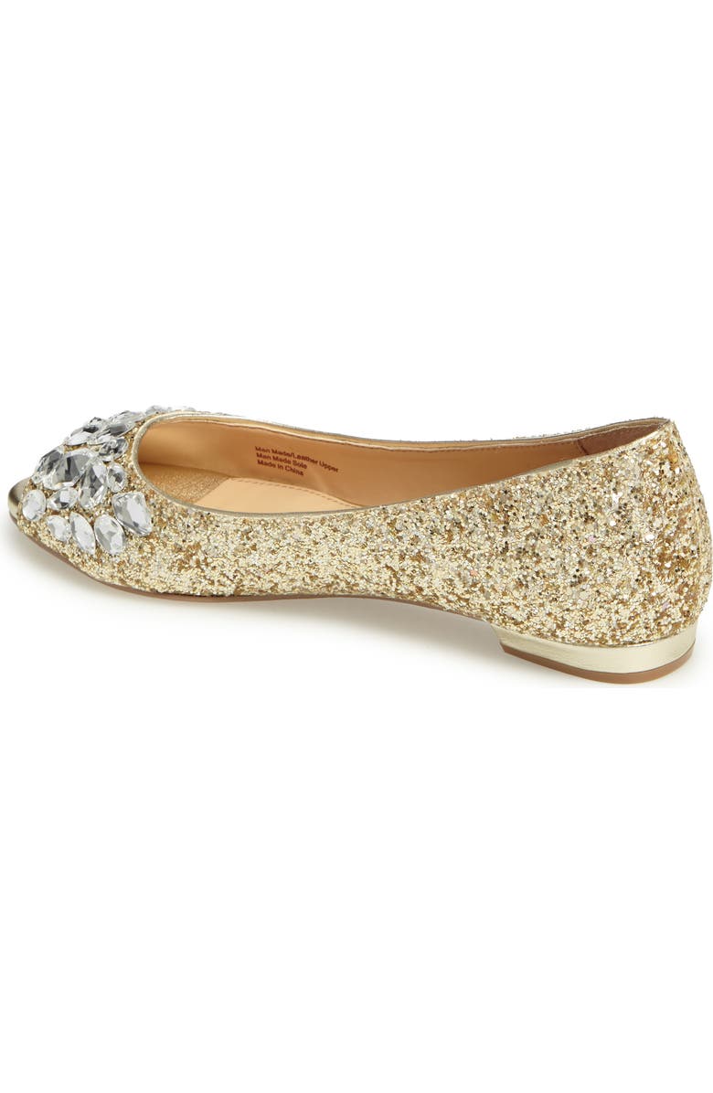 Jewel Badgley Mischka Claire Embellished Flat, Alternate, color,
