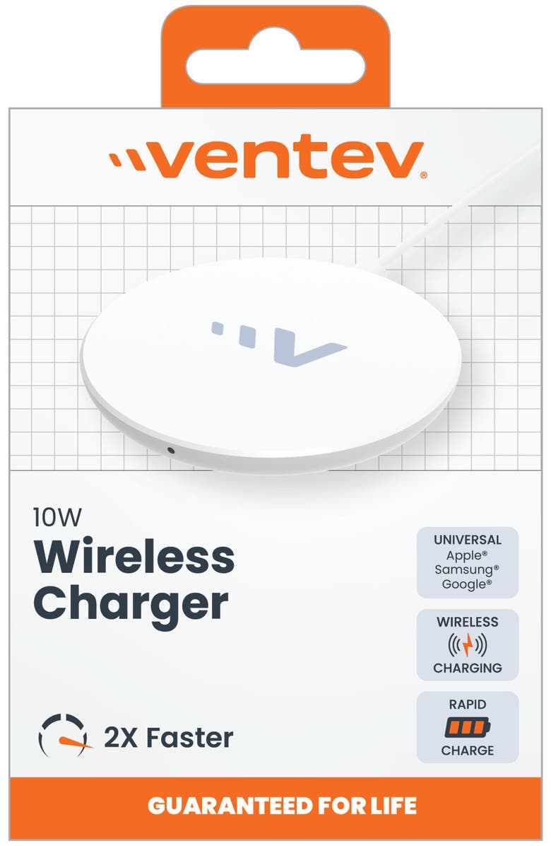 Ventev 10 ULTRAFAST Wireless Charging Pad, Alternate, color, White
