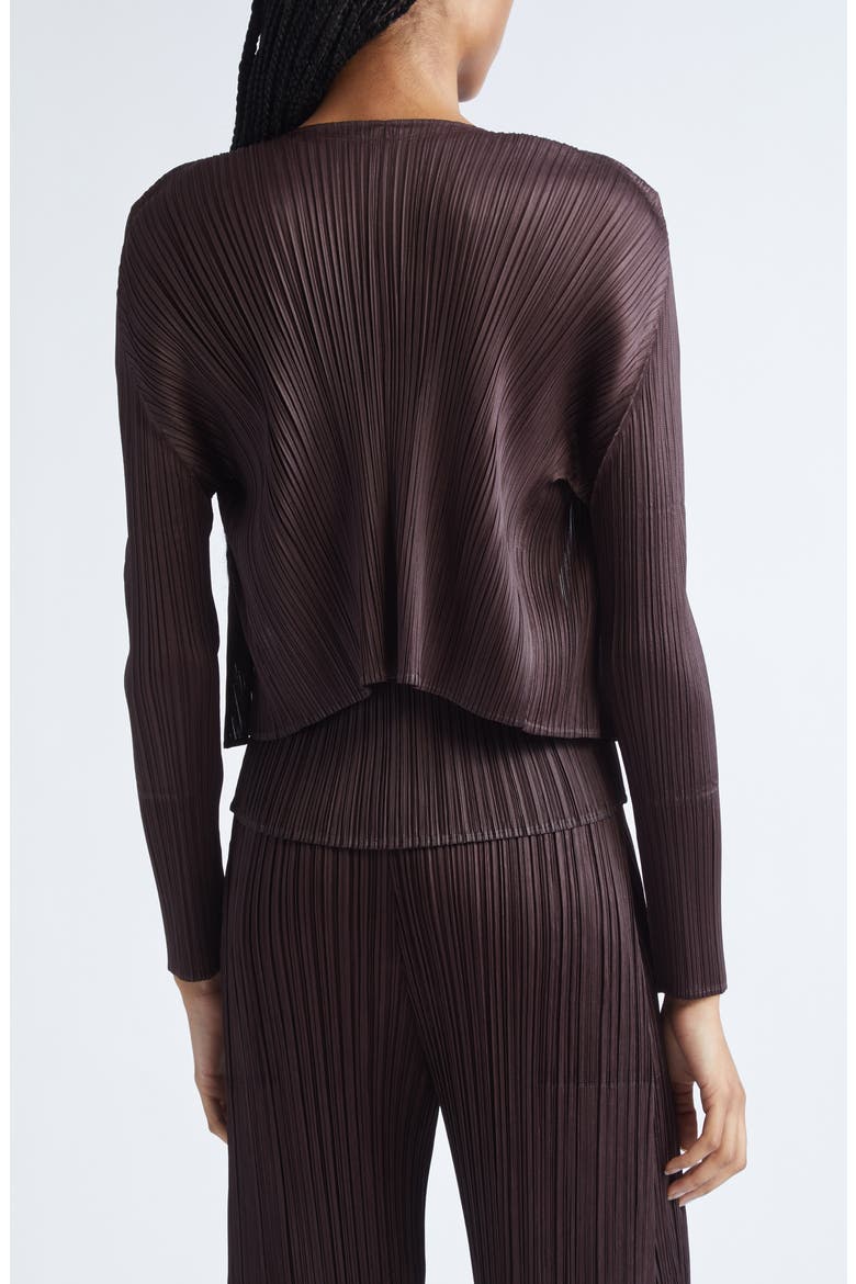Monthly Colors July Pleated Open Front Cardigan, Alternate, color, DARK BROWN