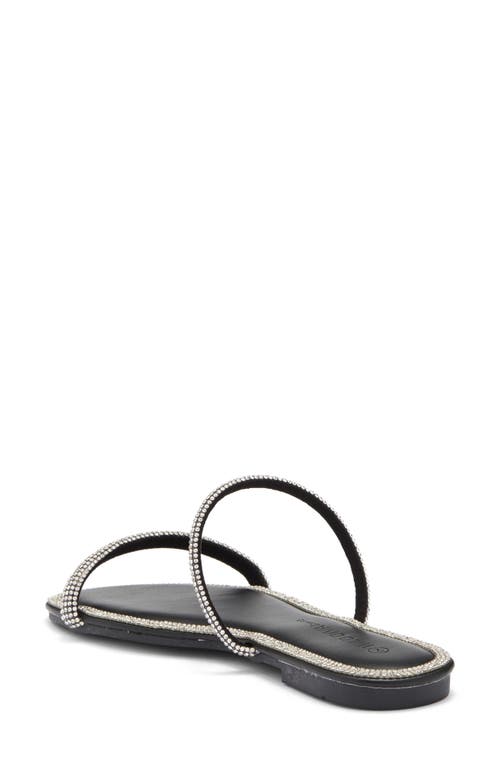 Wild Diva Lounge Roo Rhinestone Slide Sandal In Black