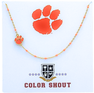 Color Shout Clemson University Side Necklace