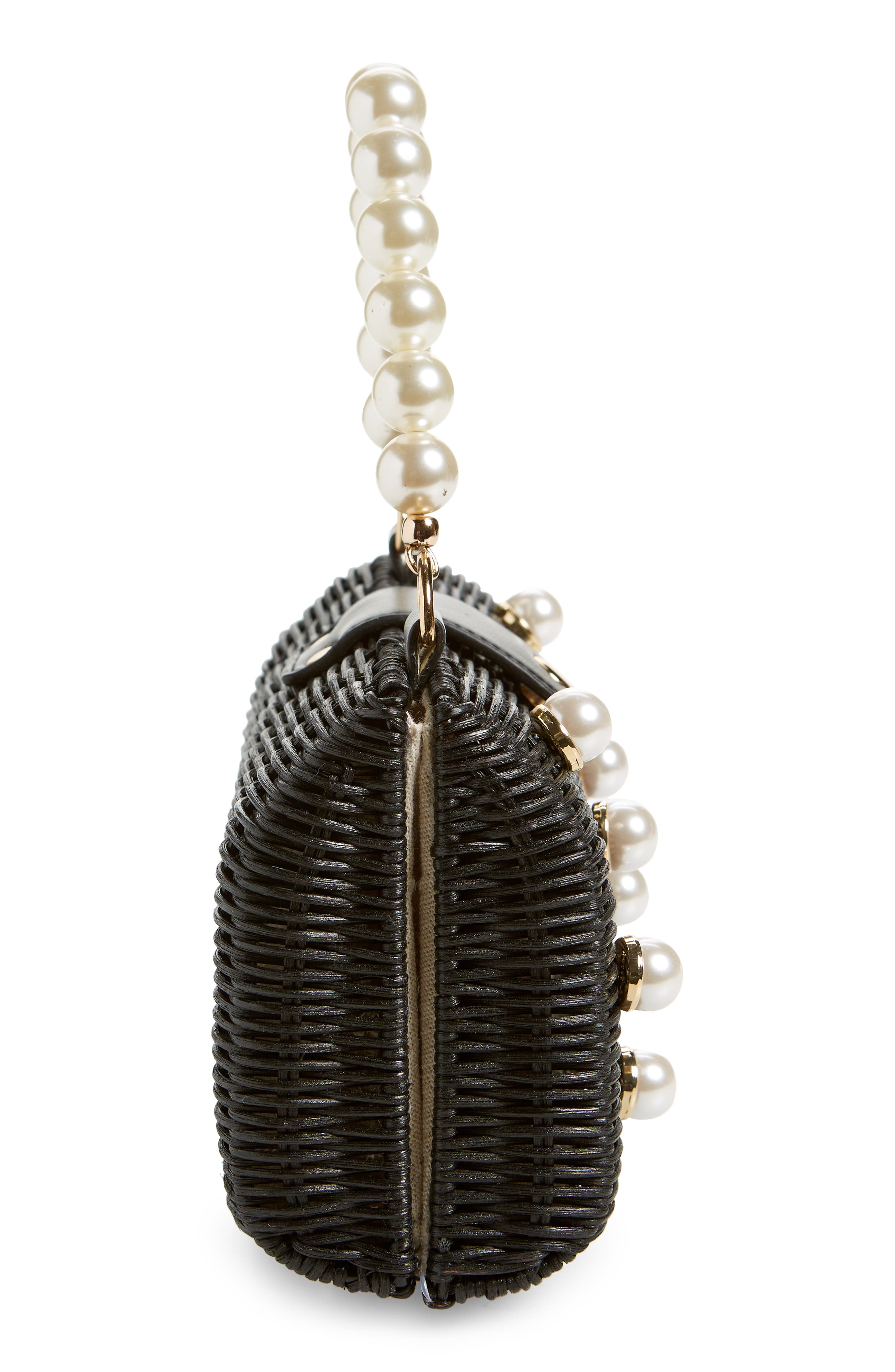 BTB Los Angeles Willow Imitation Pearl Rattan Bag, Alternate, color, 