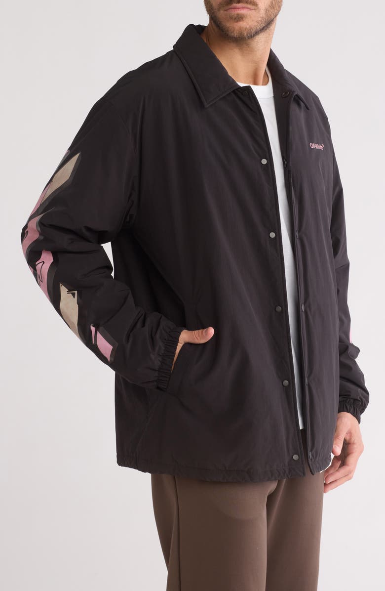 Off-White Diagonal Graffiti Shirt Jacket, Main, color, 