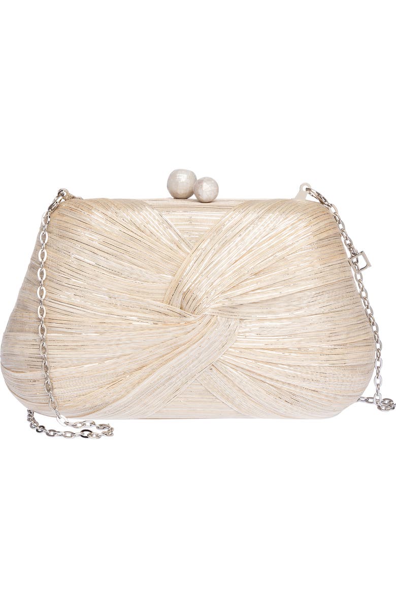 Rafe New York Rosie Draped Clutch, Alternate, color, Natural