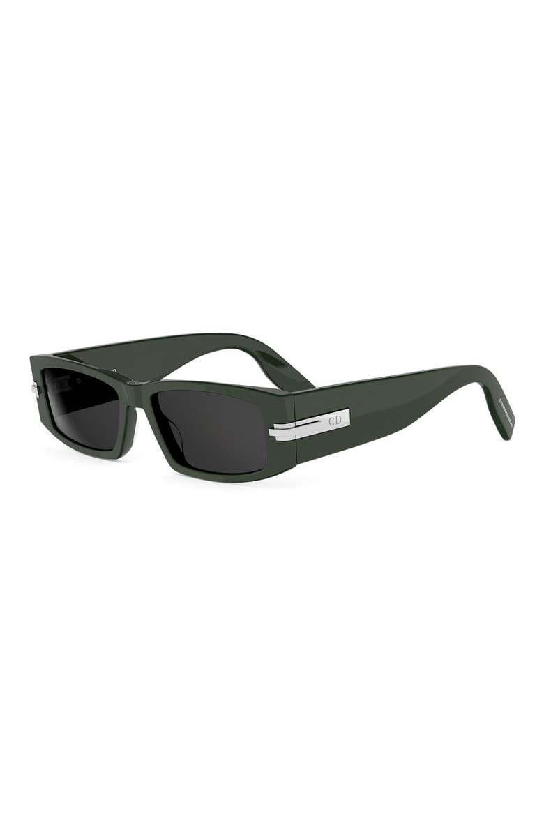 'DiorBlackSuit XL S5I 55mm Rectangular Sunglasses, Alternate, color, DARK GREEN/ OTHER / SMOKE