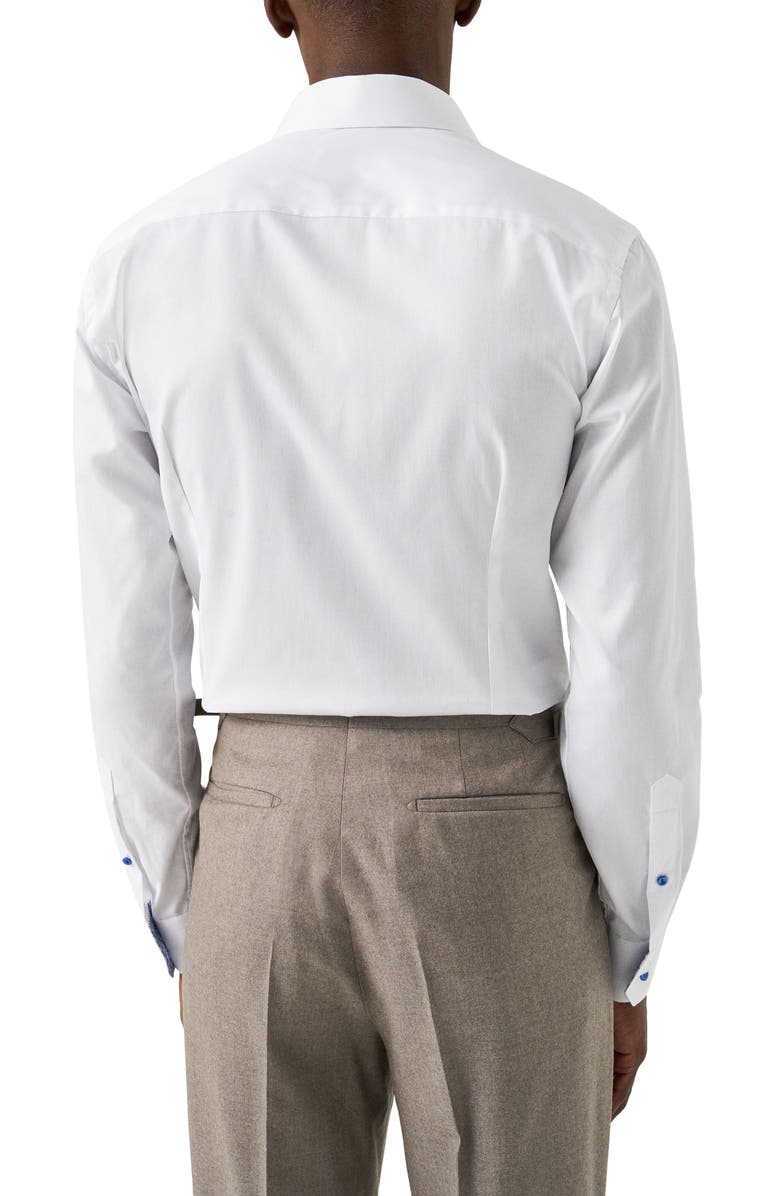 Eton Contemporary Fit Geometric Twill Dress Shirt, Alternate, color, White