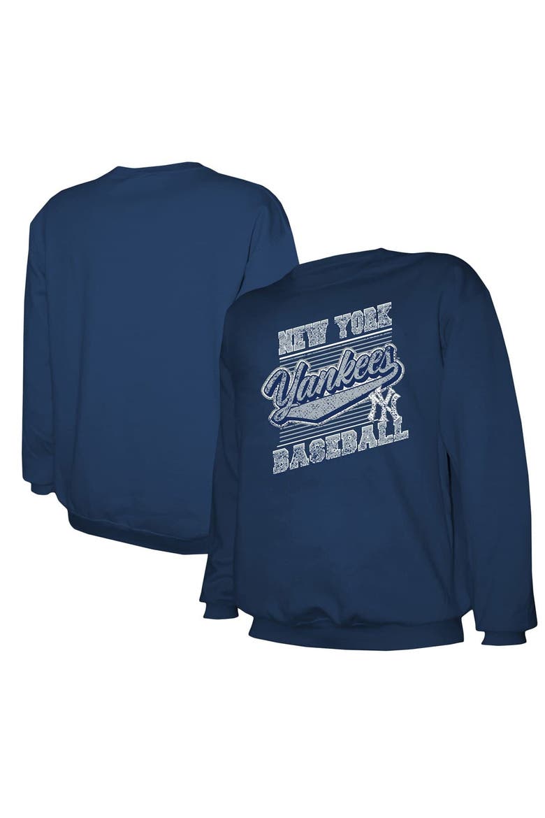 Men's Stitches Navy New York Yankees Pullover Sweatshirt, Main, color, Navy