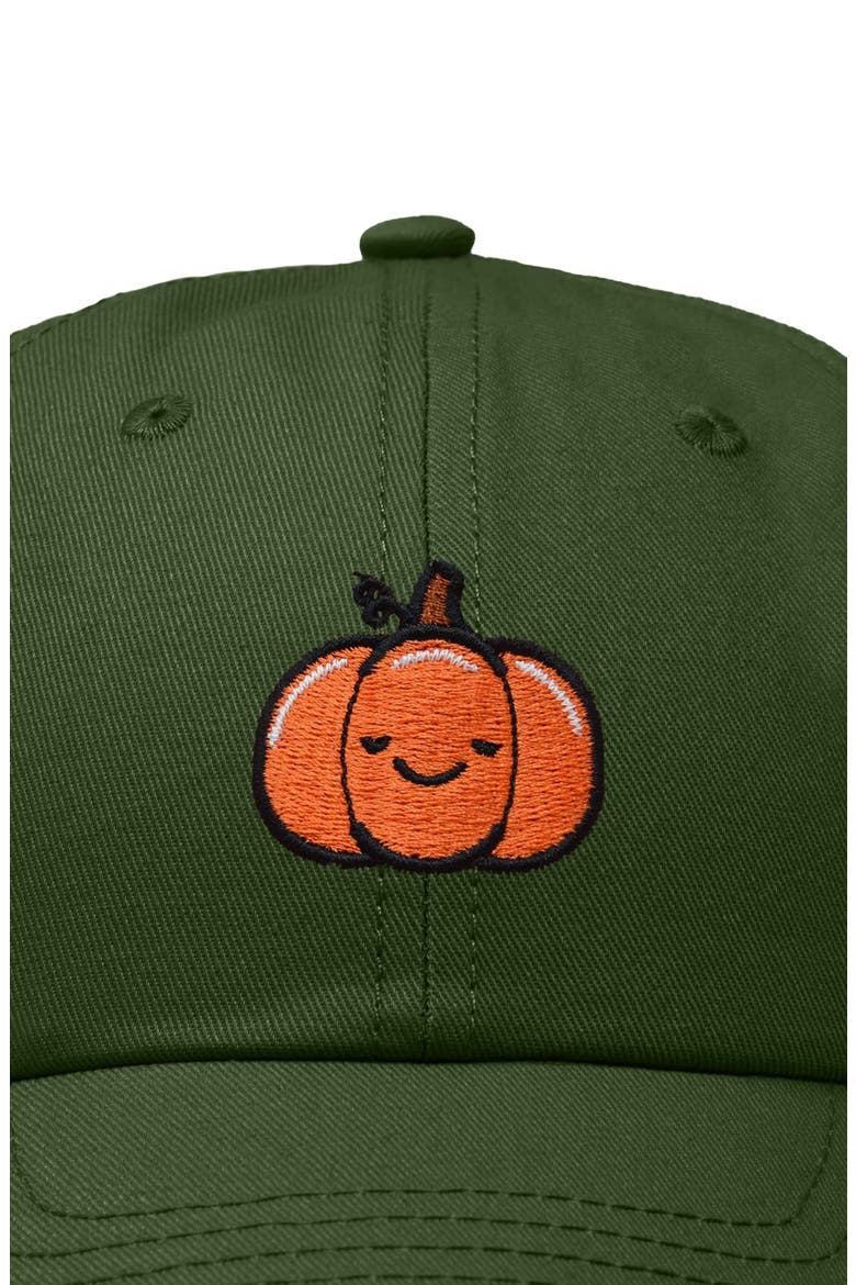 Baby Pumpkin Embroidered Dad Hat, Alternate, color, Olive