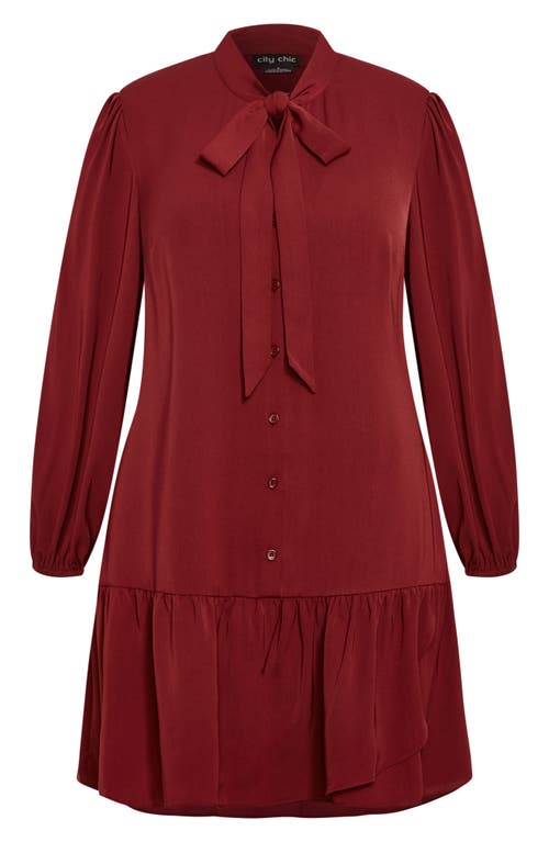 City Chic Charlie Long Sleeve Shirtdress