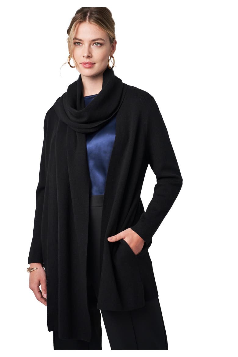 Wrap Scarf Coatigan, Main, color, BLACK