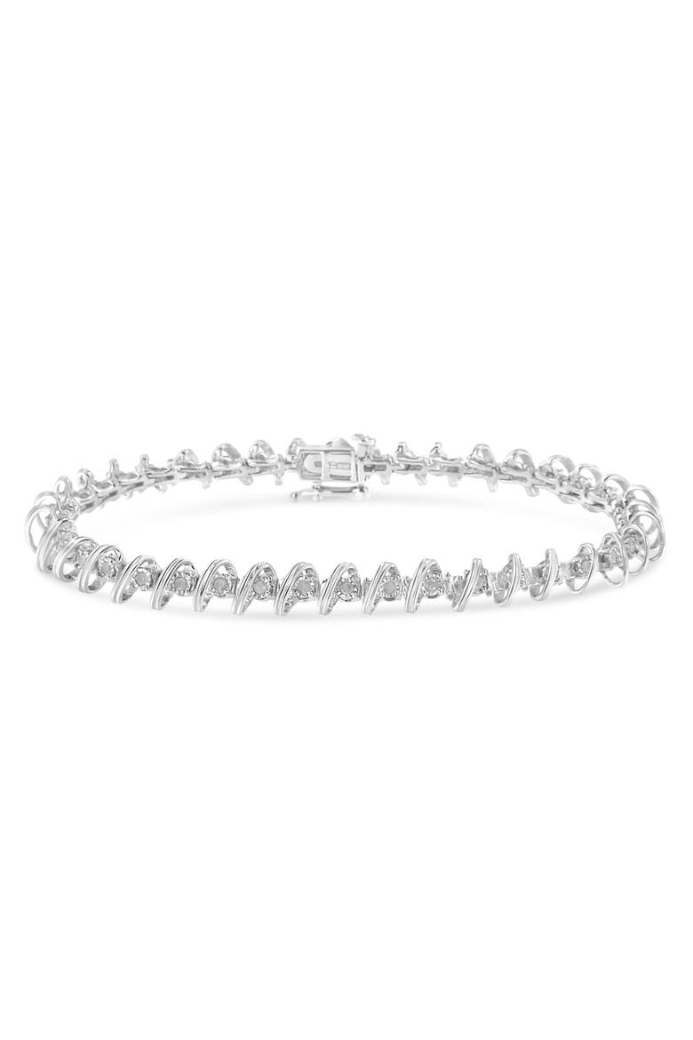 Silver 1/2 Cttw Diamond Miracle-Set Tennis Bracelet, Main, color, White