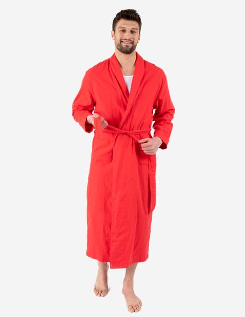 Men's Flannel Robe, 100% Cotton