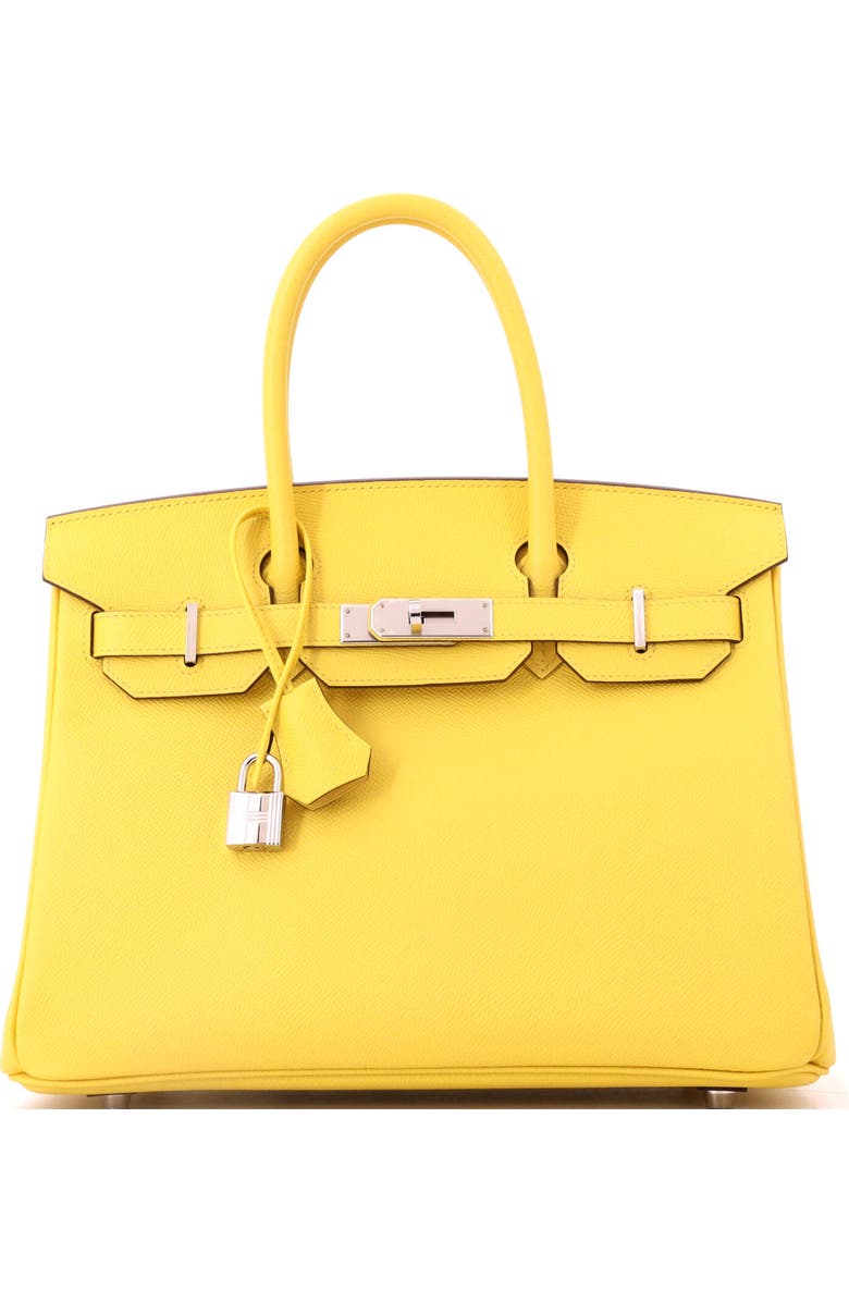 Pre-Owned Hermes Birkin Handbag Yellow Epsom with Palladium Hardware 30, Main, color, Jaune De Naples