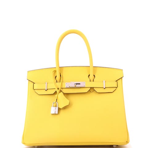 Birkin Handbag Yellow Epsom with Palladium Hardware 30