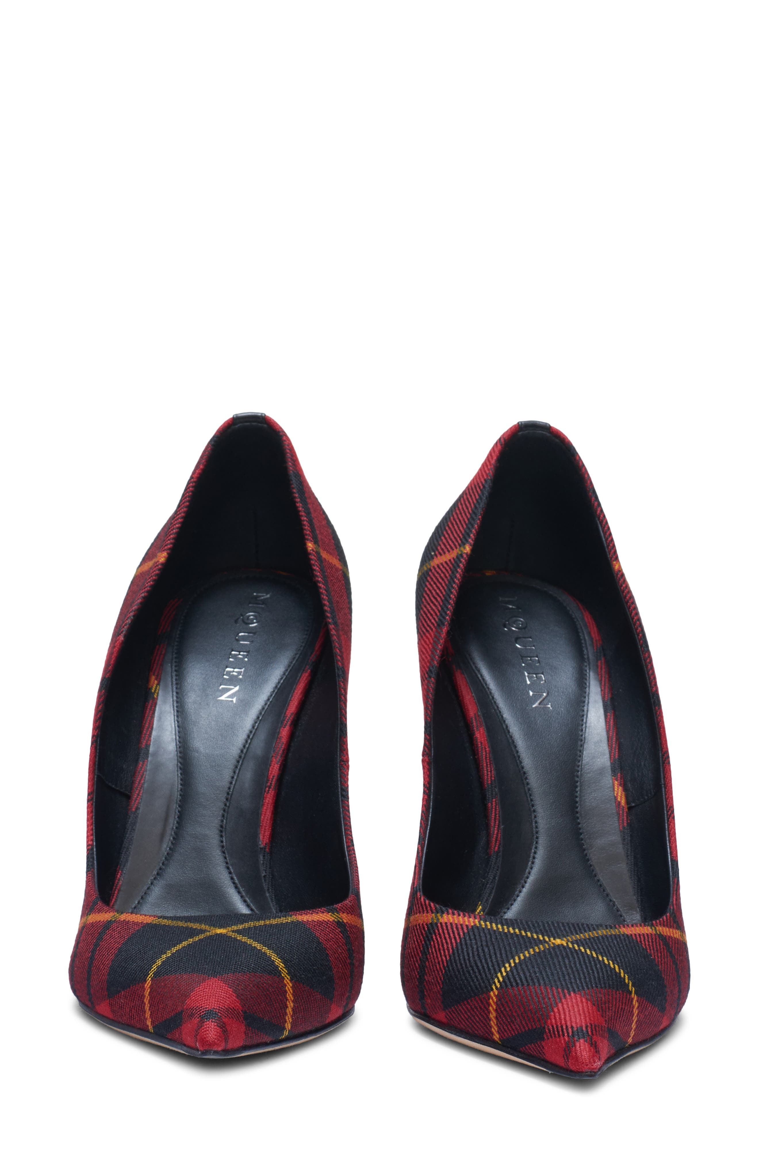McQueen Tartan Pointed Toe Pump, Alternate, color, Red