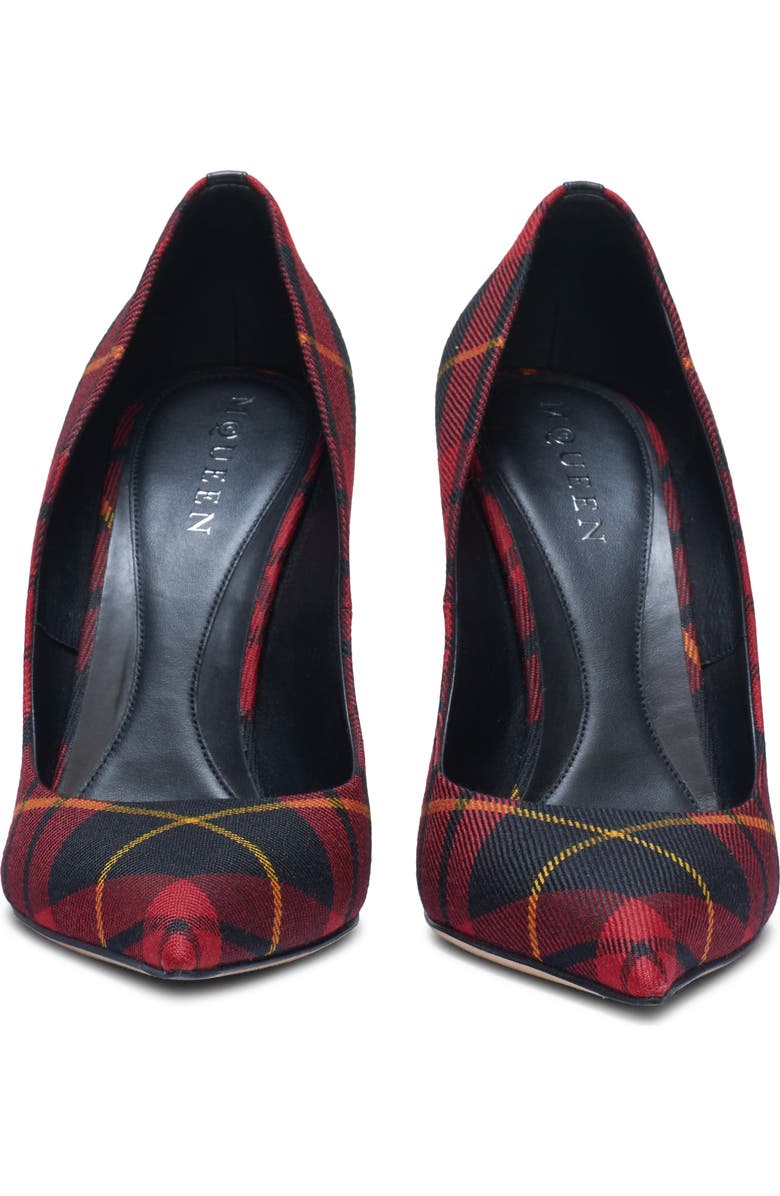 McQueen Tartan Pointed Toe Pump, Alternate, color, Red