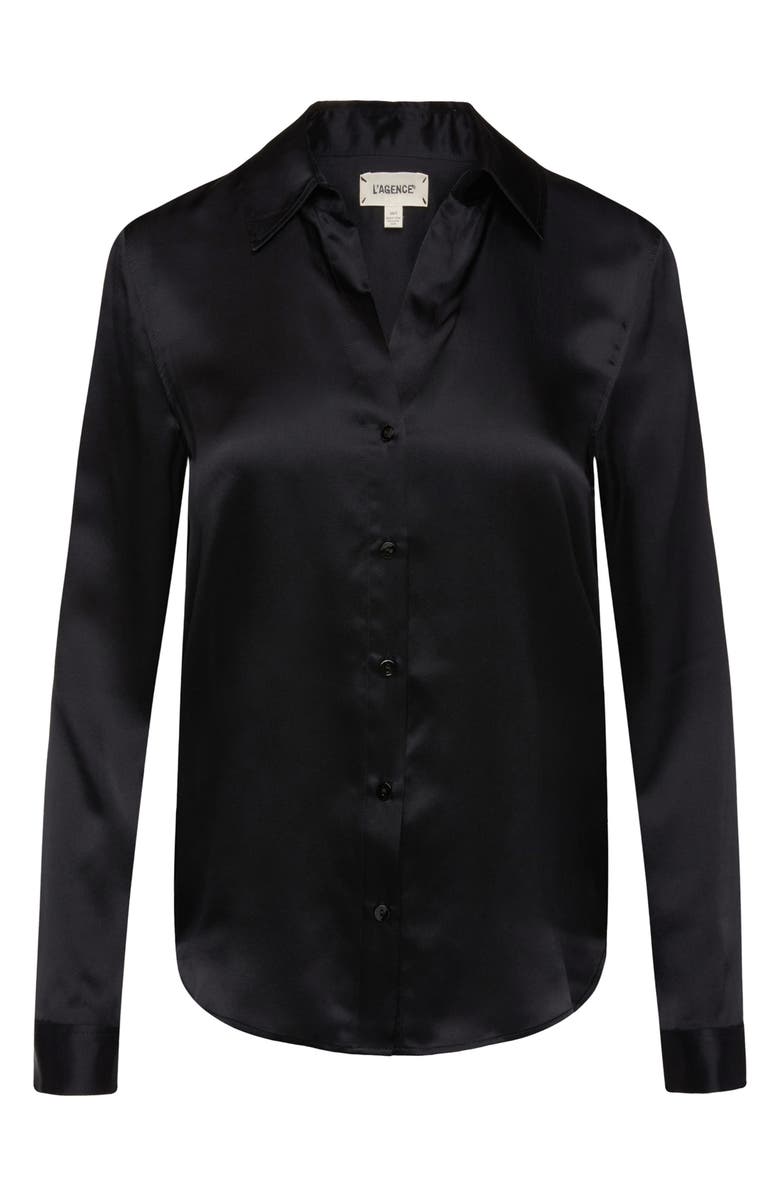 L'AGENCE Tyler Silk Blouse, Alternate, color,