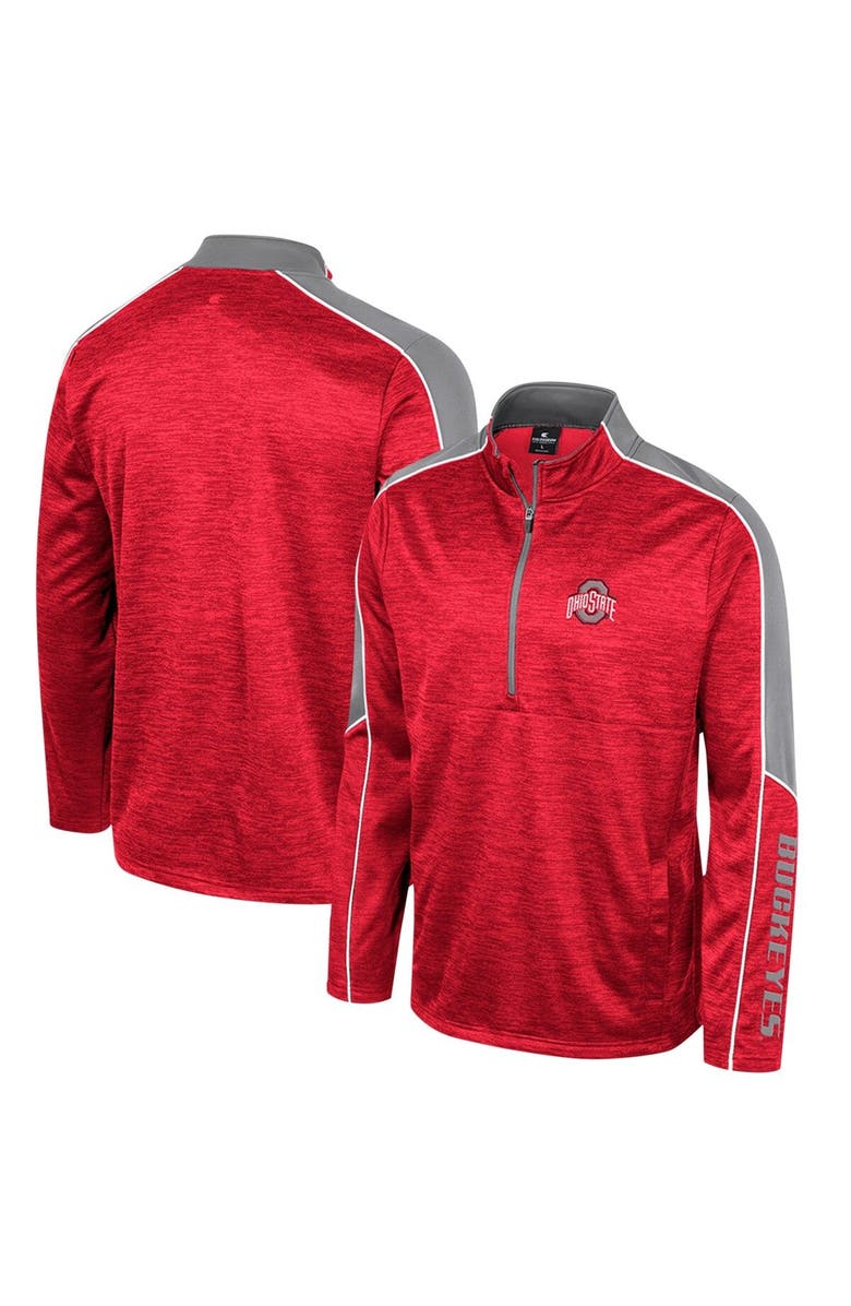 COLOSSEUM Men's Colosseum Scarlet Ohio State Buckeyes Marled Half-Zip Jacket, Main, color, Scarlet