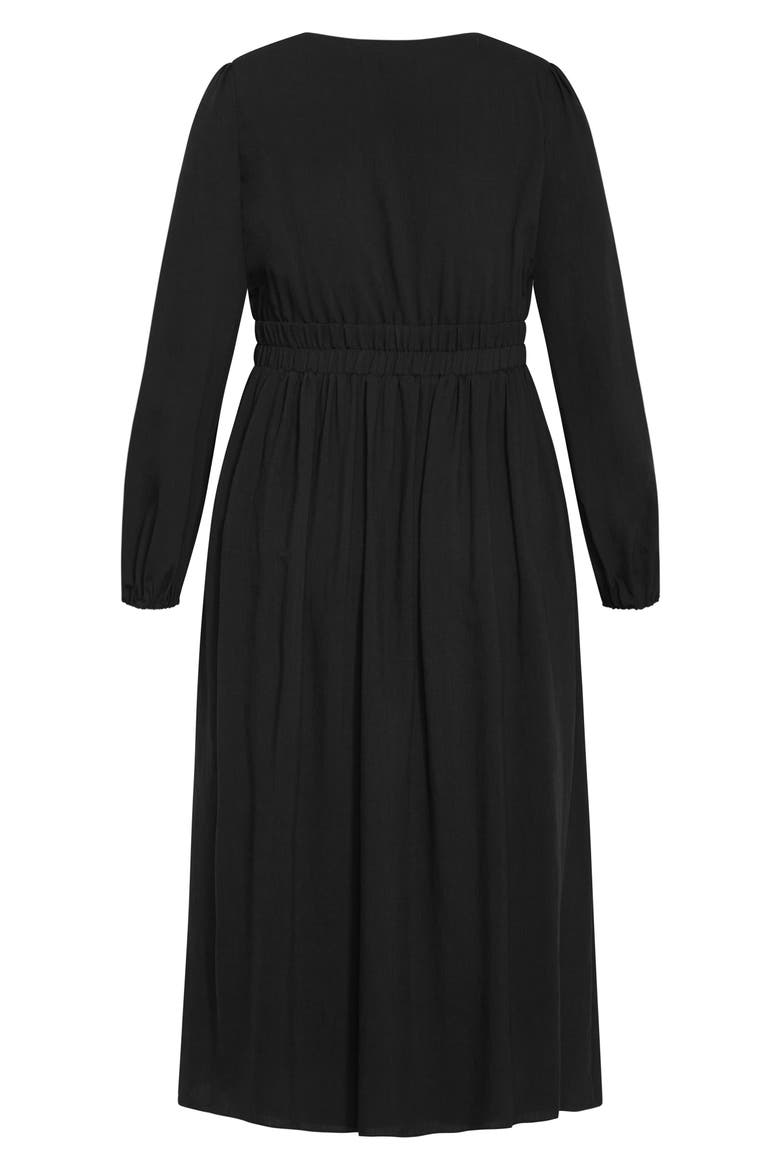 Dayana Smocked Long Sleeve Maxi Dress, Alternate, color, BLACK