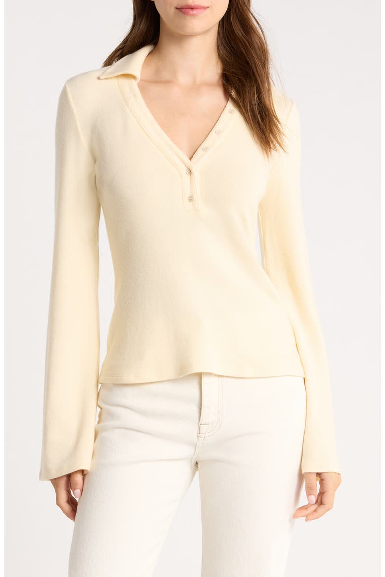 Paisley Knit Top, Main, color, CUSTARD