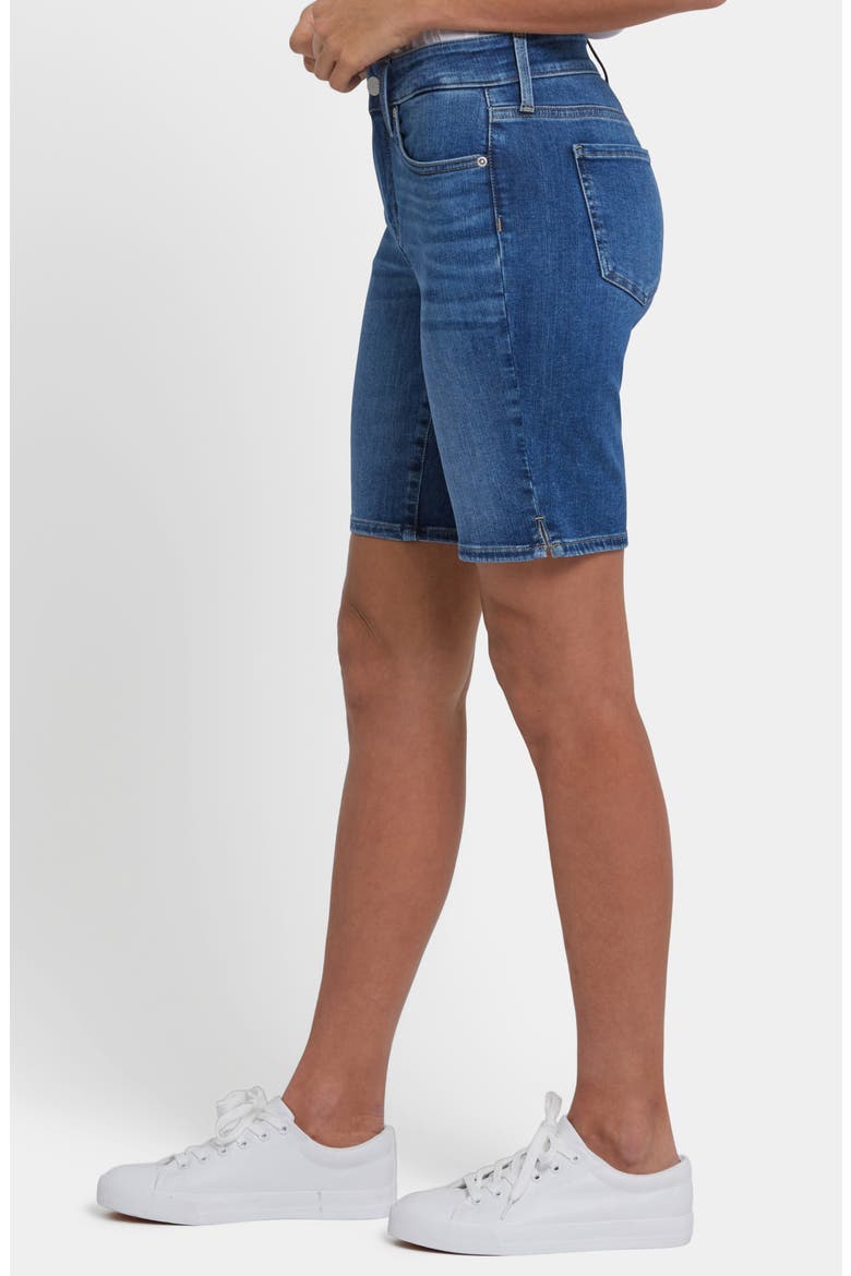 Ella Side Slit Denim Shorts, Alternate, color, OPERA BLUE