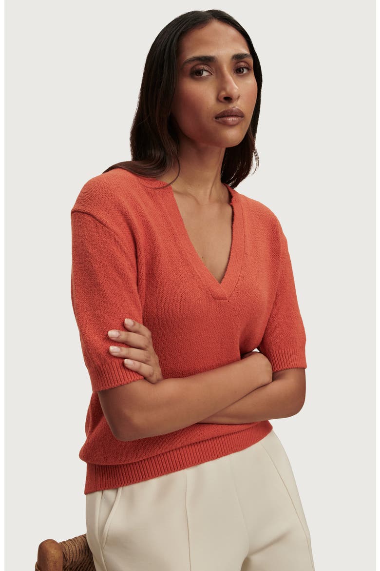 Palmer Short Sleeve Knit Top, Alternate, color, ORANGE WINE