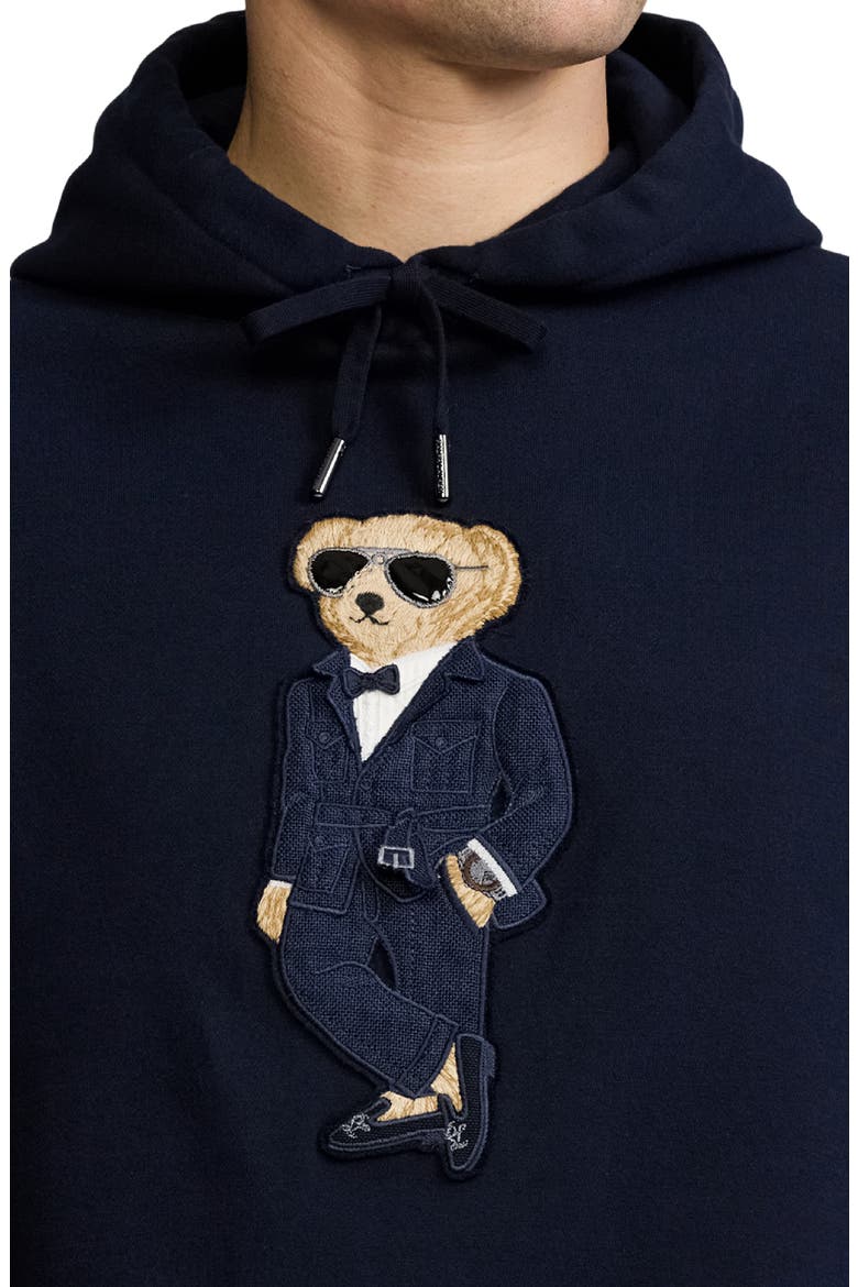 Polo Bear Appliqué Fleece Hoodie, Alternate, color, CLASSIC CHAIRMAN NAVY