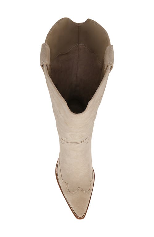 Sam Edelman James Wide Calf Western Boot Ivory Sand Suede In Ivory Sand