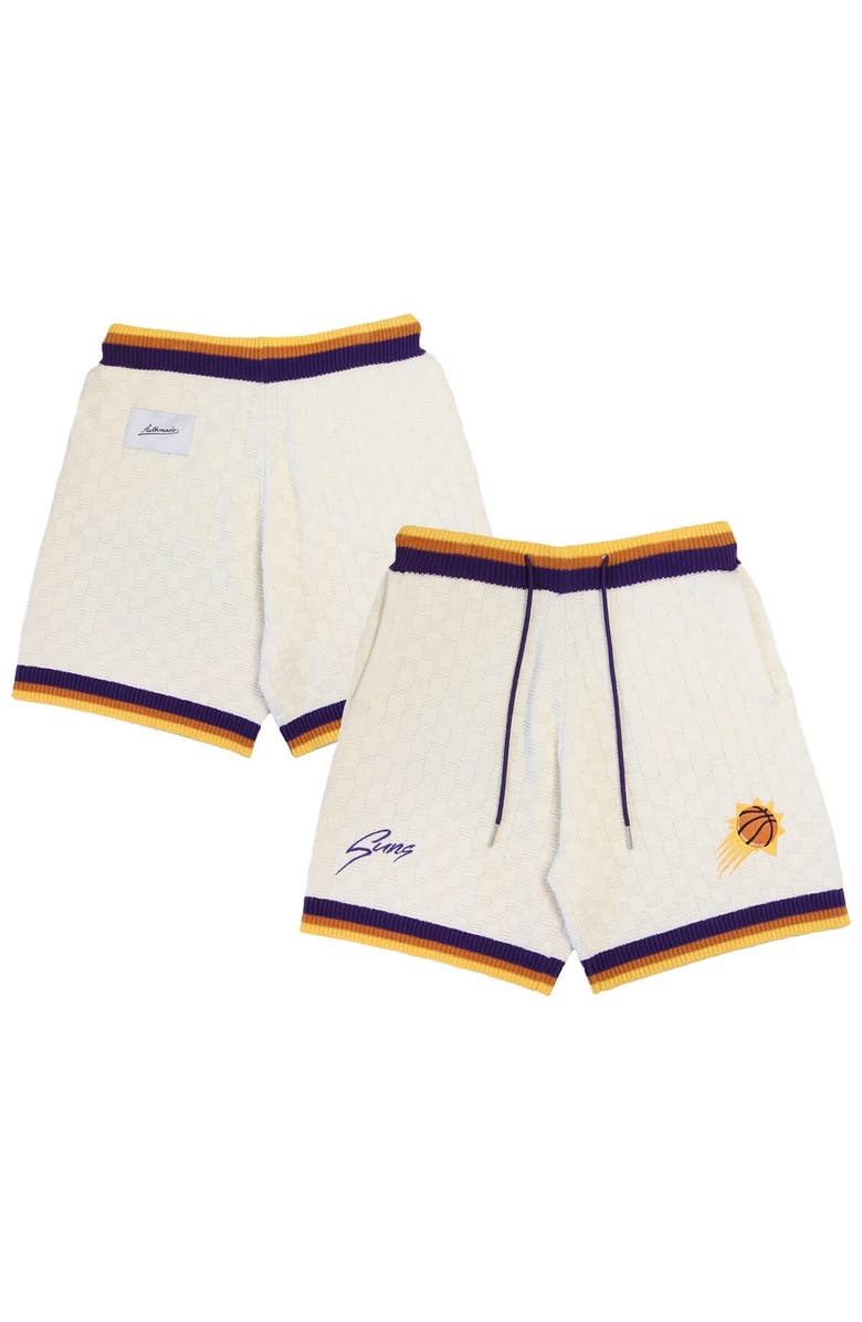 AUTHMADE Unisex Authmade Cream Phoenix Suns Solar Flare Premium Knit Shorts, Alternate, color, Cream