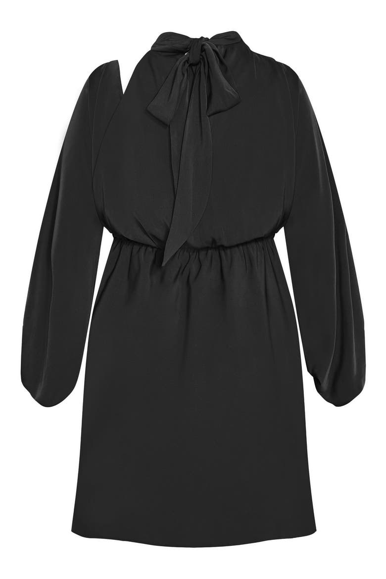 Jaylee Shoulder Cutout Long Sleeve Dress, Alternate, color, BLACK