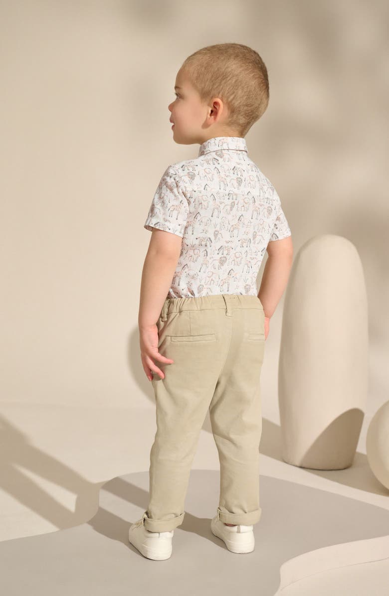NEXT Kids' Safari Button-Up Shirt & Bow Tie Set, Alternate, color, Neutral