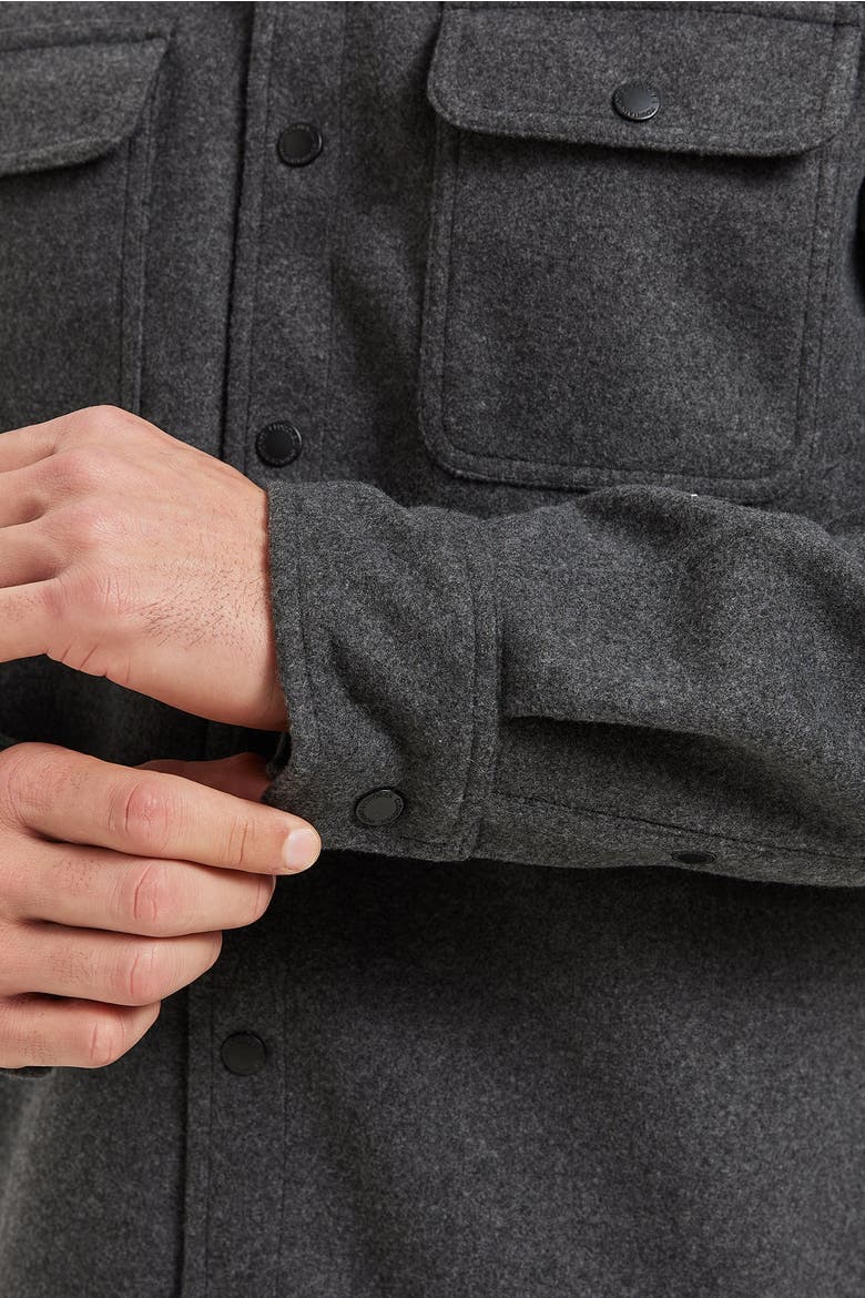 Park City Vegan Wool Shirt Jacket, Alternate, color, Charcoal