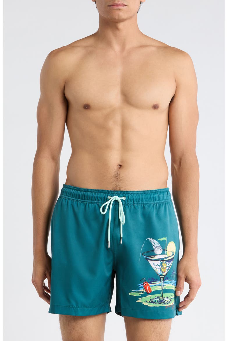 Golf Martini Swim Trunks, Main, color, MEDITERRANEAN