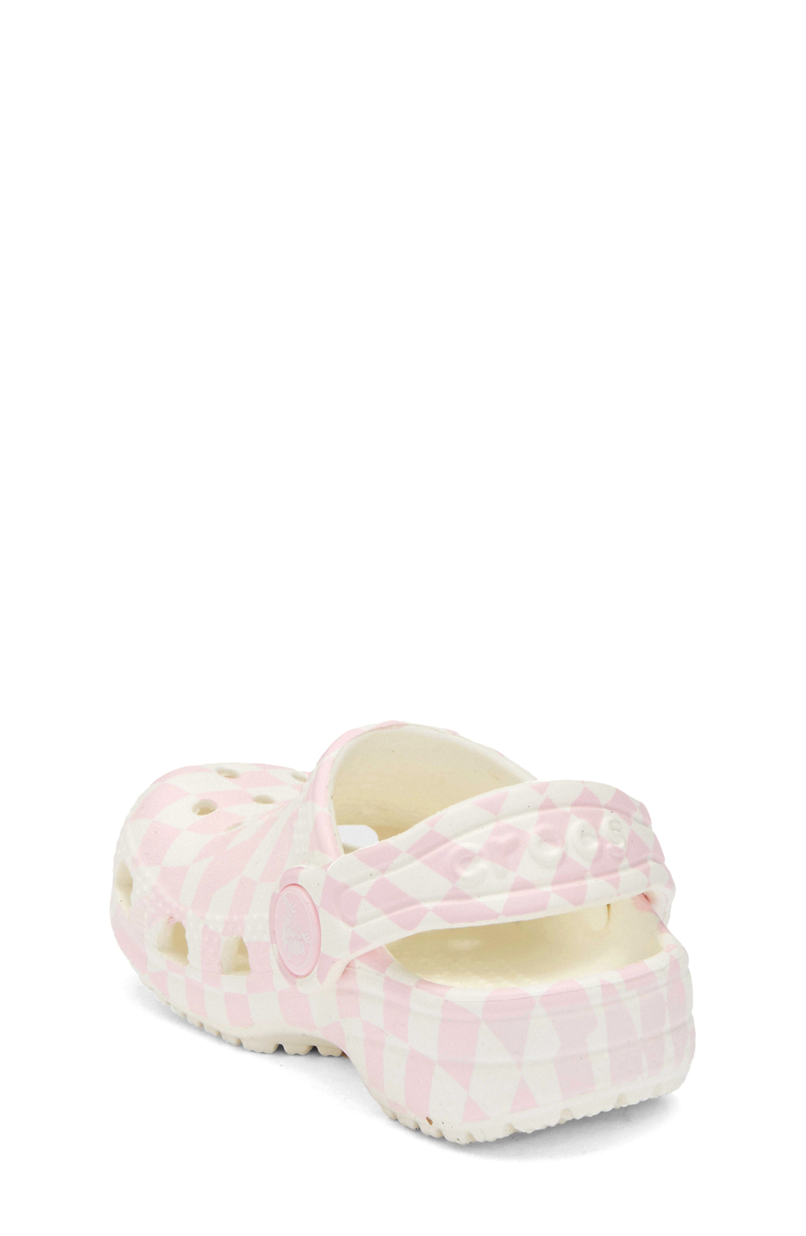 Kids' Warped Check Classic Clog, Alternate, color, PINK MILK