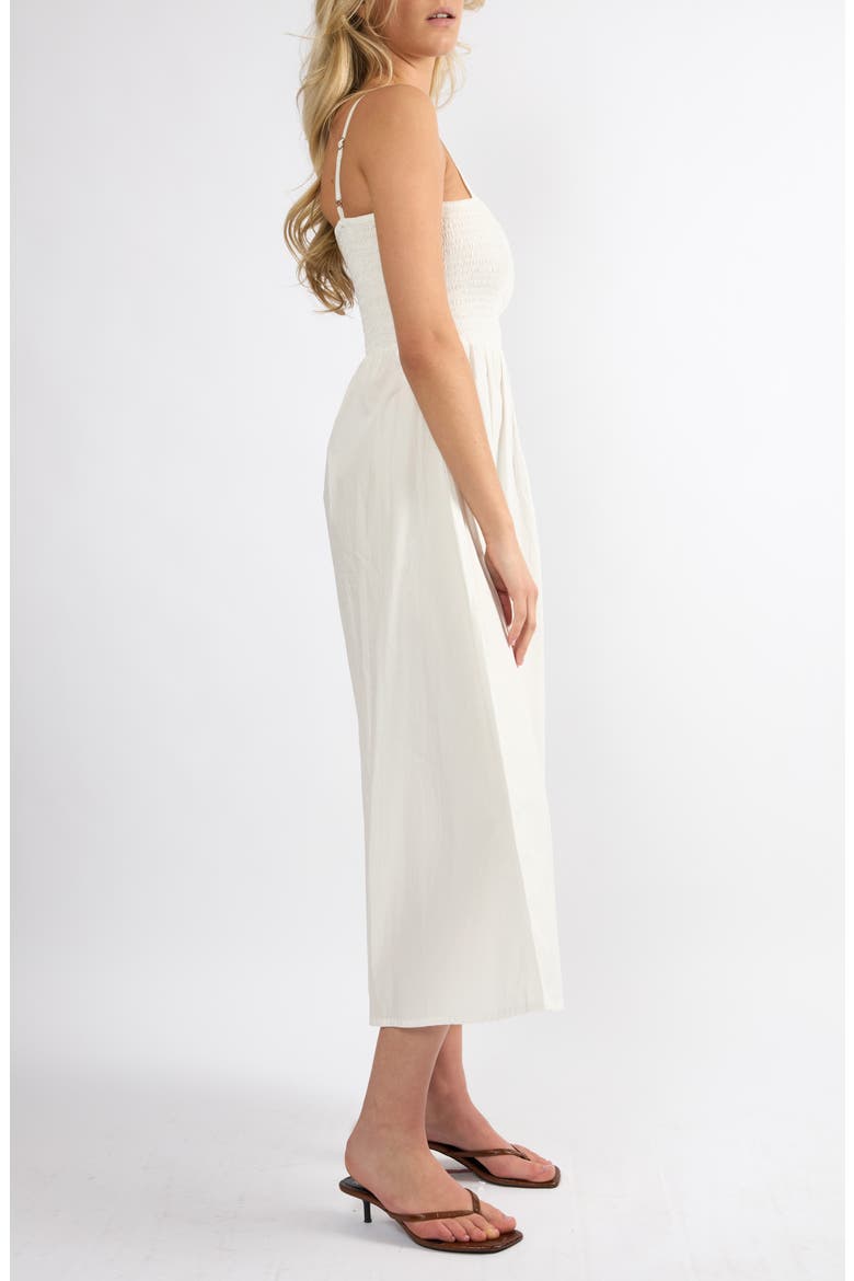 Cove Smocked Bodice Cotton Maxi Sundress, Alternate, color, WHITE