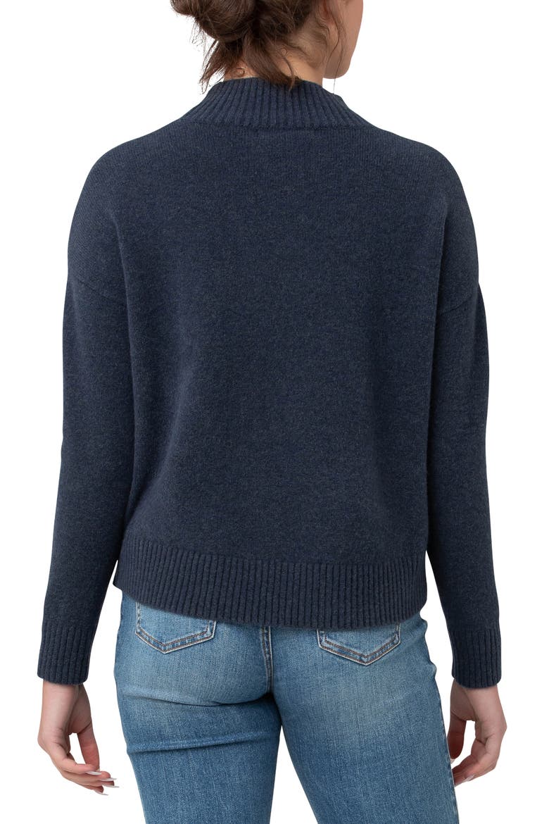Jade Crop Nursing Sweater, Alternate, color, DENIM MARL