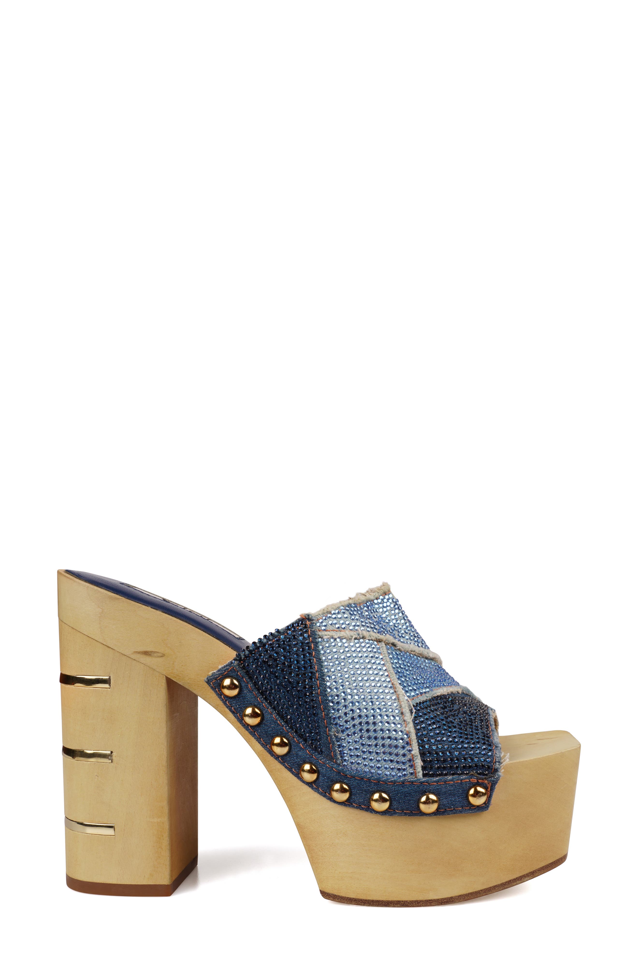 ZIGI Dina Rhinestone Platform Sandal, Alternate, color, Blue Denim