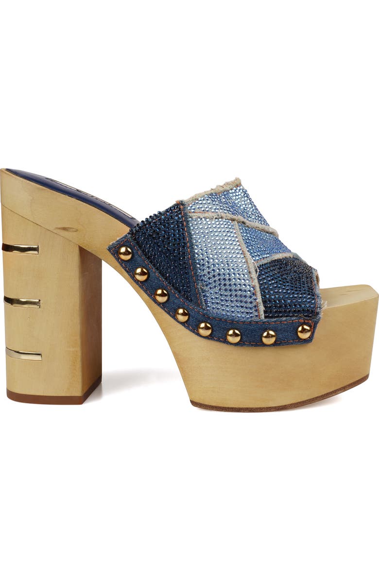 ZIGI Dina Rhinestone Platform Sandal, Alternate, color, Blue Denim