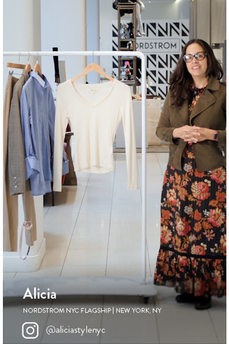 Long Sleeve V-Neck Rib Top video