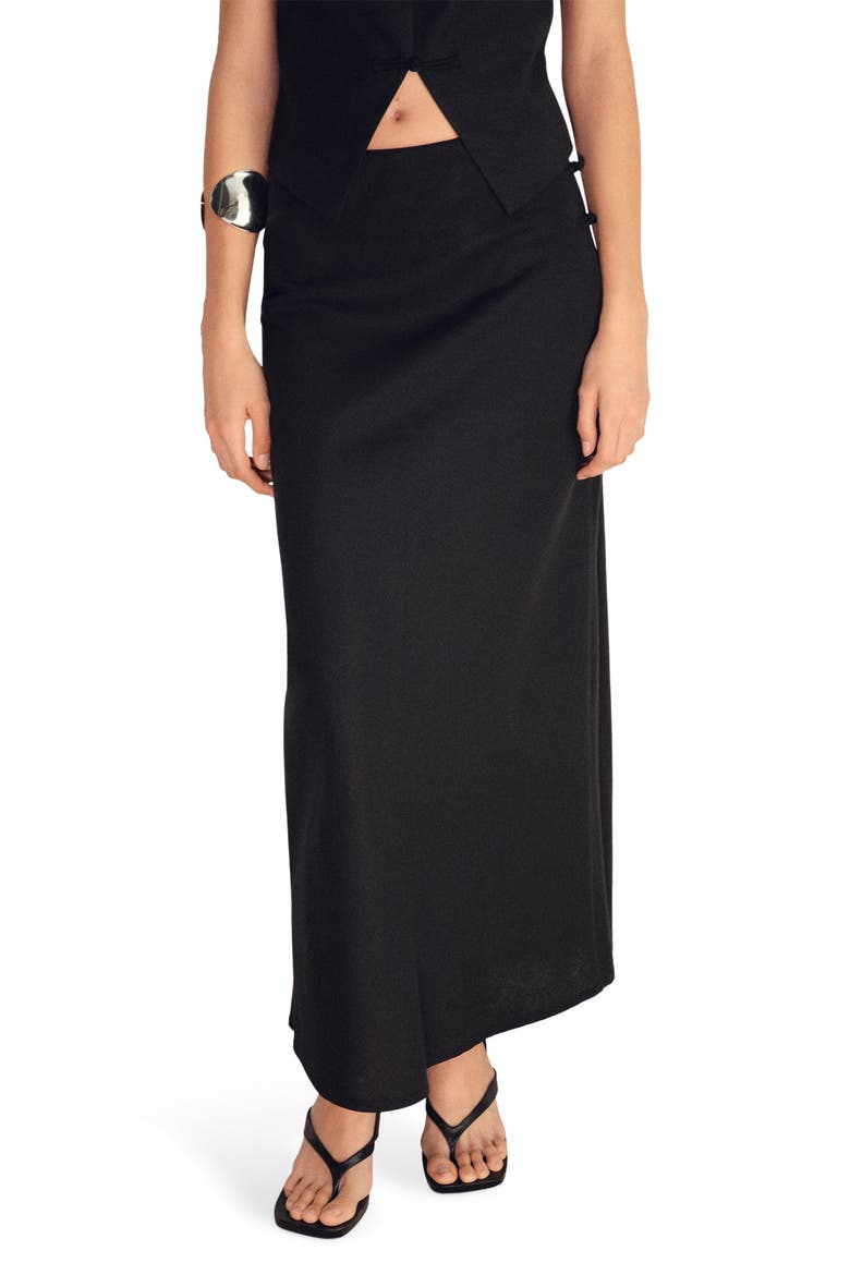 Woven Maxi Skirt, Main, color, BLACK