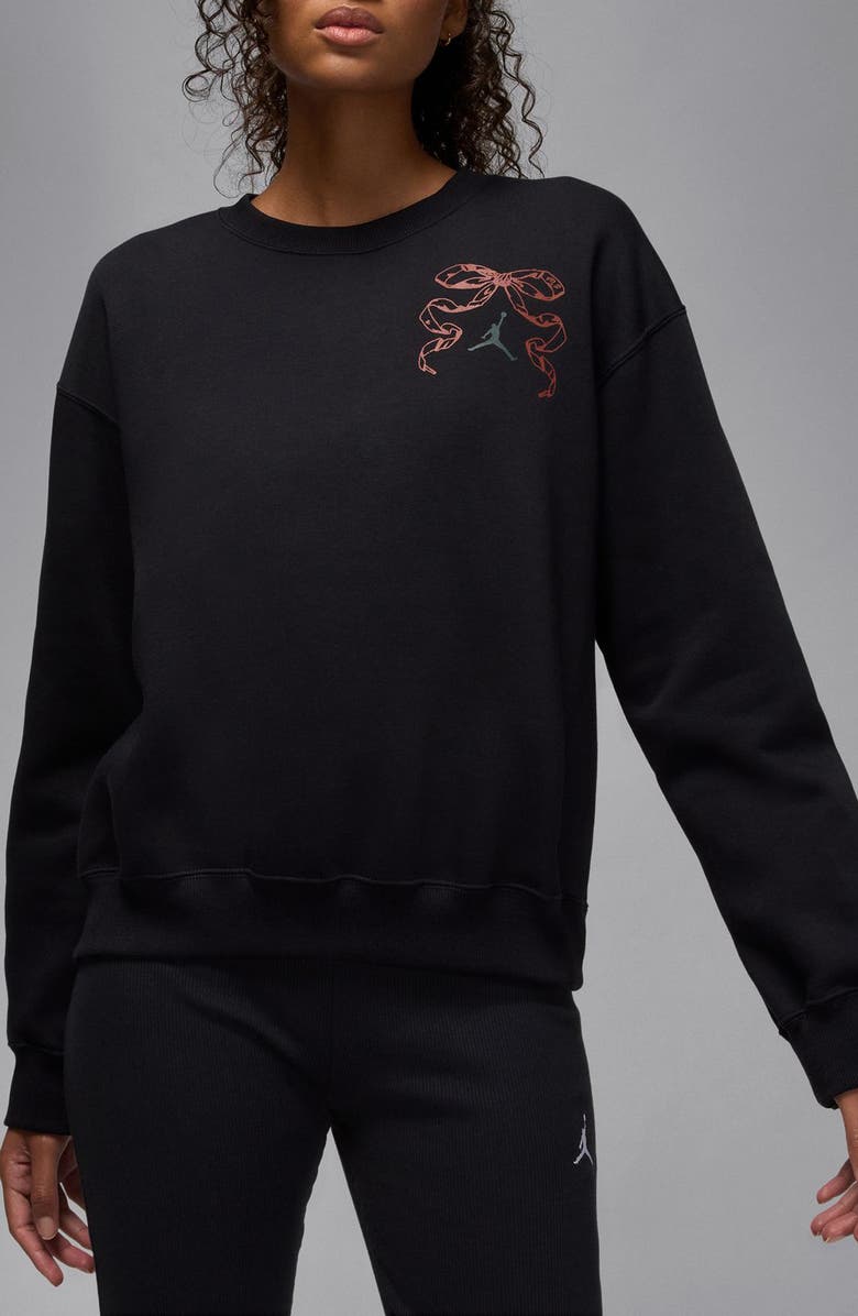 Jordan Brooklyn Fleece Graphic Sweatshirt, Main, color, Black