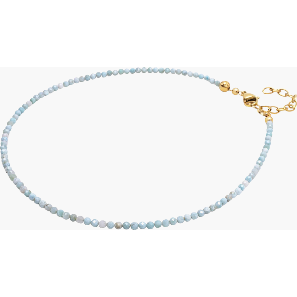 Nialaya Larimar Faceted Choker Necklace In Brown