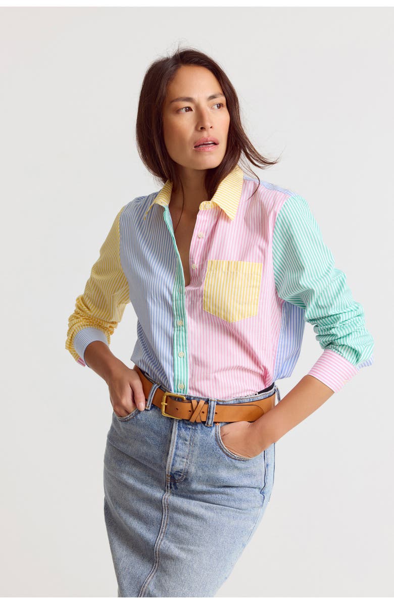 The Shirt by Rochelle Behrens The Boyfriend Shirt in Multistripe, Main, color, Multi Stripe