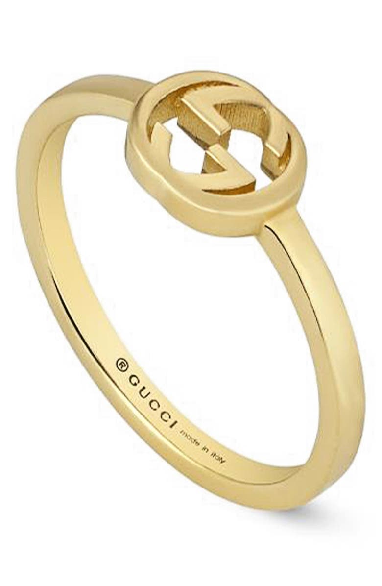 Gucci Interlocking-G Ring, Alternate, color, 18Ky