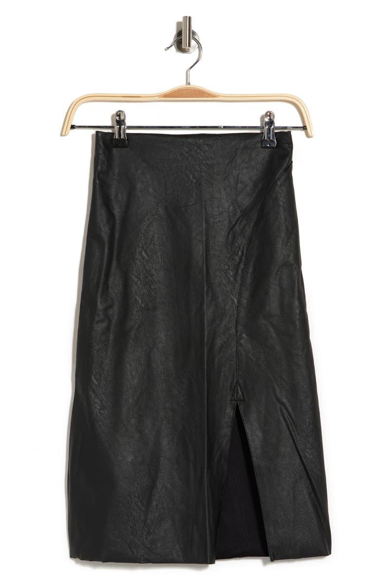 Ookie & Lala OOKIE AND LALA Faux Leather Side Slit Skirt, Alternate, color, 